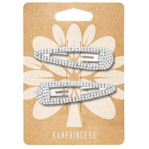 Rhinestone Hair Clips Silver Snap Barrettes for Women Wedding Party Prom